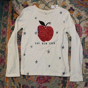 GAP KIDS - NWT - Size Large (10) - Sequin Flip Long Sleeved T-Shirt